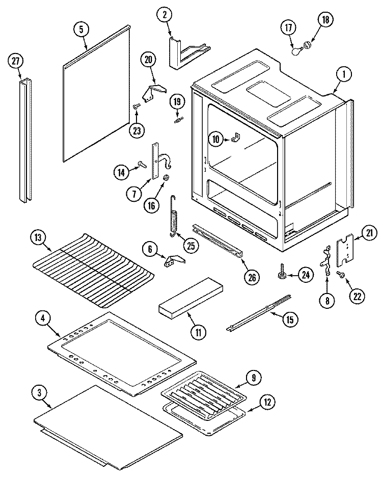 OVEN Diagram and Parts List for G4131WRWM4  Maytag Range