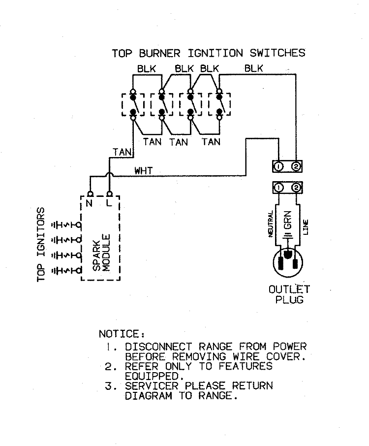 WIRING INFORMATION Diagram and Parts List for MGC5430ADW  Maytag Cooktop