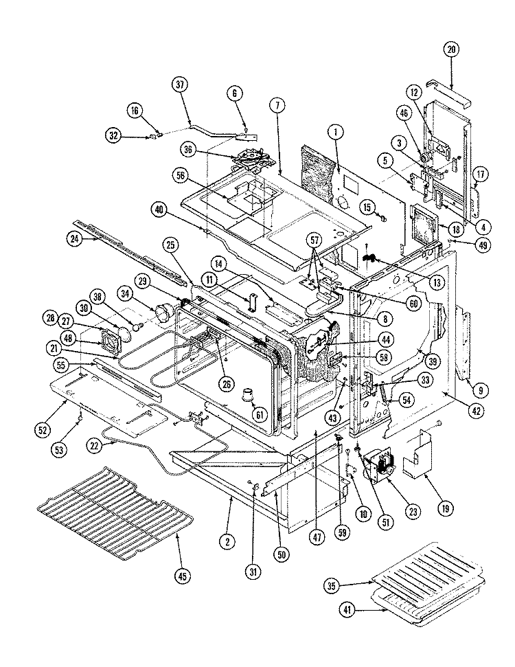 BODY Diagram and Parts List for 38HA-36TX-ON  Magic Chef Range