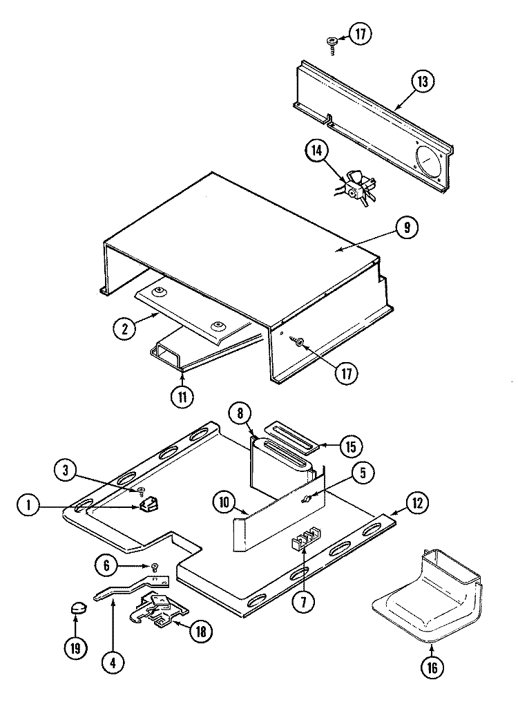 INTERNAL CONTROLS Diagram and Parts List for 9475XVB  Magic Chef Wall Oven