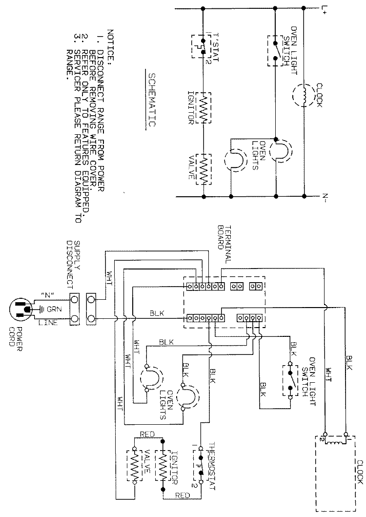 WIRING INFORMATION Diagram and Parts List for 9222VPV  Magic Chef Wall Oven