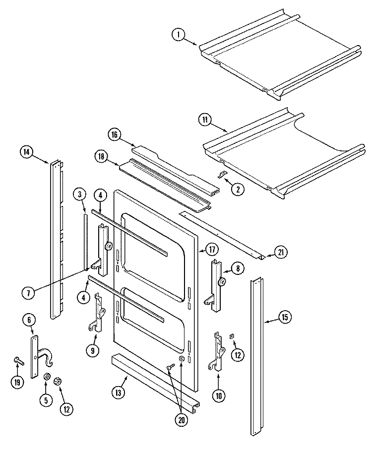 BODY Diagram and Parts List for 9212XPB  Magic Chef Wall Oven