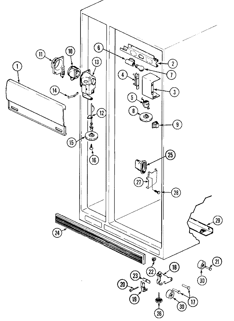 FRESH FOOD COMPARTMENT Diagram and Parts List for RCE224TDV  Maytag Refrigerator