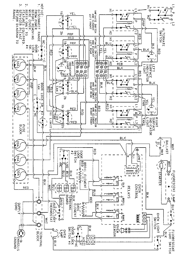WIRING INFORMATION Diagram and Parts List for C3888VRV  Magic Chef Range