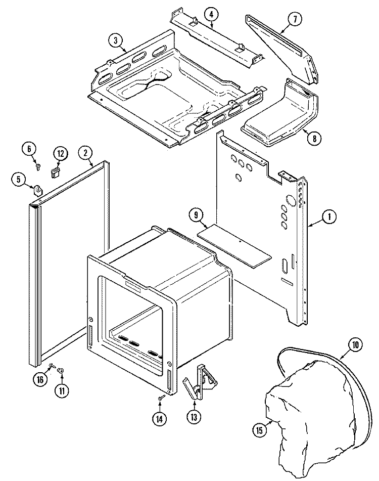 BODY Diagram and Parts List for G3110PRA-M  Maytag Range