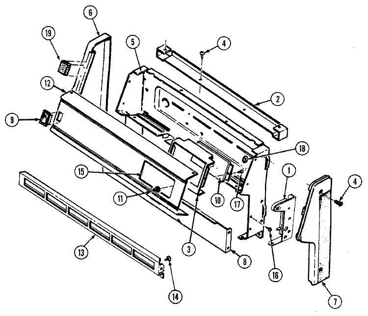 CONTROL PANEL Diagram and Parts List for 3141XRW  Magic Chef Range