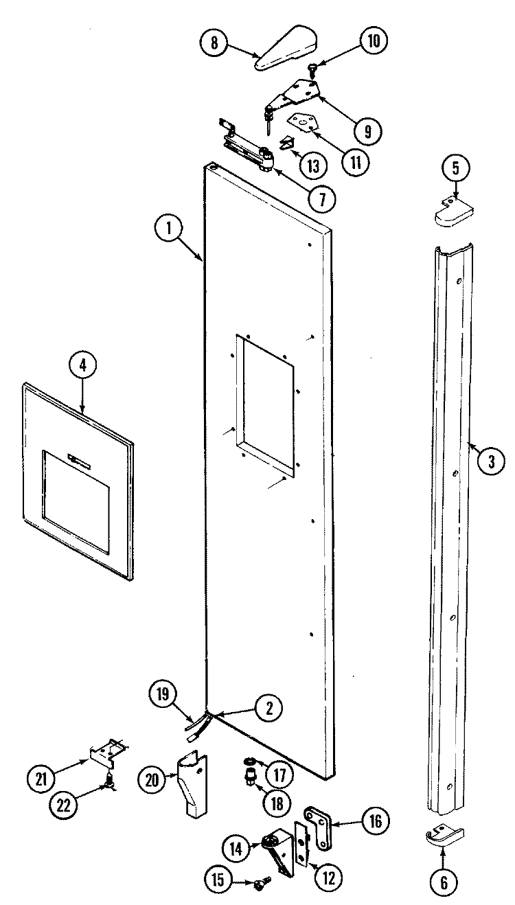 FREEZER OUTER DOOR Diagram and Parts List for JRSD278A  Jenn-Air Refrigerator