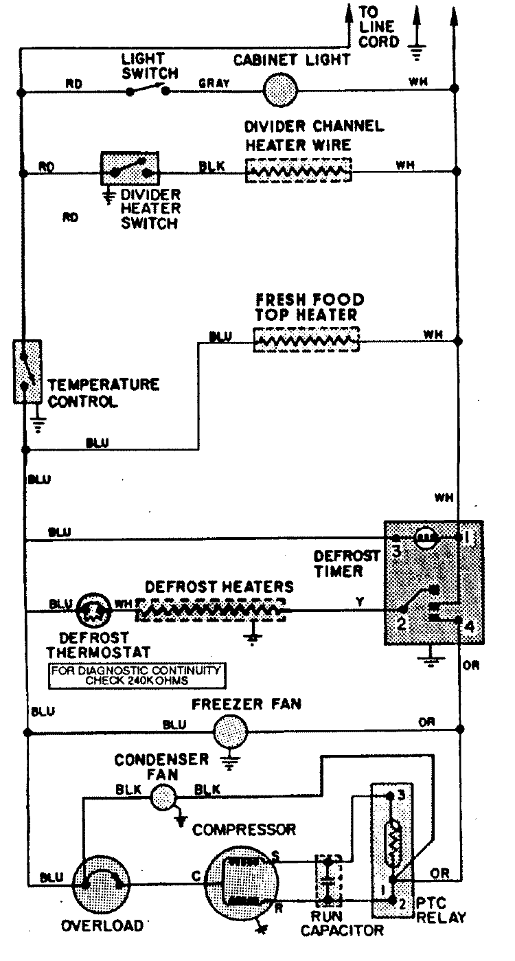 WIRING INFORMATION Diagram and Parts List for GT17A4XA  Admiral Refrigerator