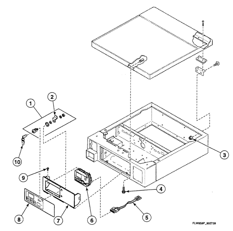 Control Panel Diagram and Parts List for SWFX74NN4000  Speed Queen Washer