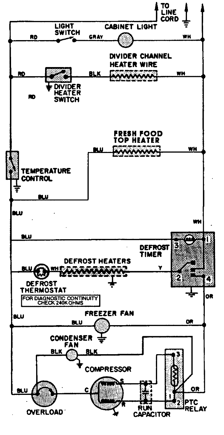 WIRING INFORMATION Diagram and Parts List for GT15A4XA  Admiral Refrigerator