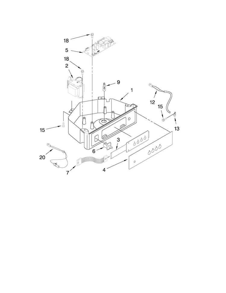 Control Panel Parts Diagram and Parts List for MIM1554WRS1  Maytag Ice Maker
