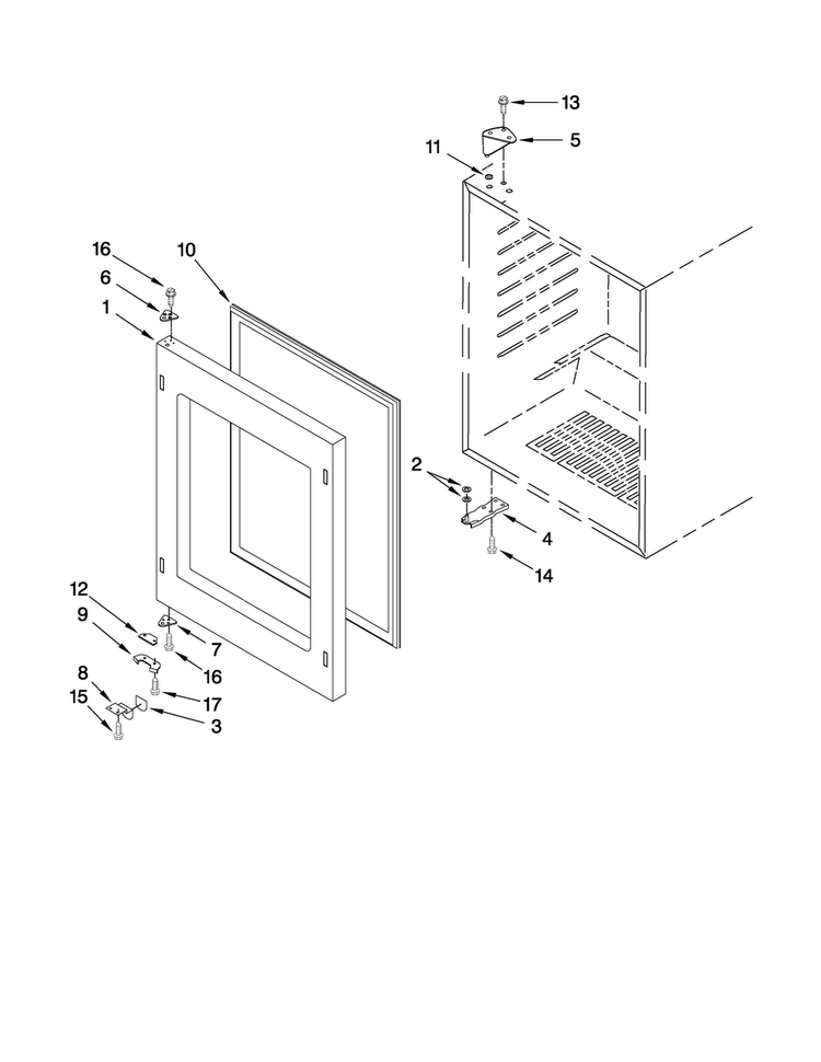 Door Parts Diagram and Parts List for JUB248LBCX03  Jenn-Air Wine and Beverage Cooler