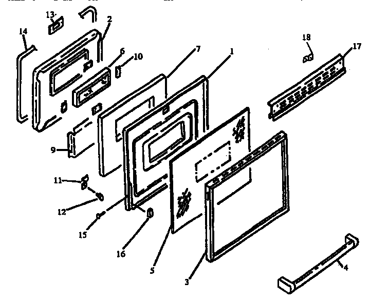 Oven Door Diagram and Parts List for ARH660E-P1167404SE  Amana Range