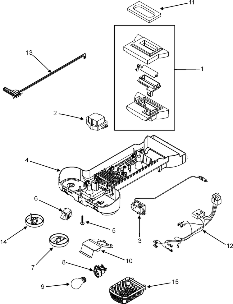 Controls Diagram and Parts List for GT2187PEKW  Maytag Refrigerator