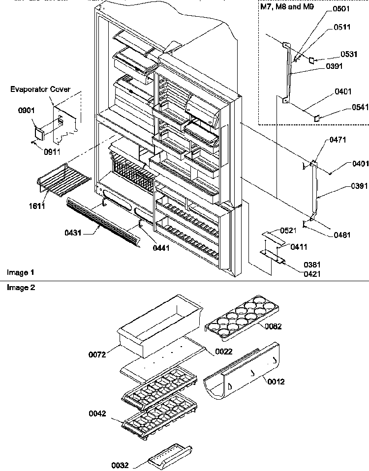 Door Handles & Accessories Diagram and Parts List for BX22S5W-P1196707WW  Amana Refrigerator