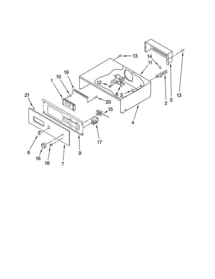 Control Panel Diagram and Parts List for CWE5800ACB25  Maytag Wall Oven