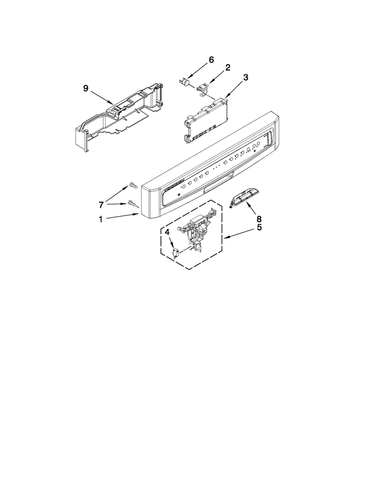 Control Panel And Latch Parts Diagram and Parts List for MDC4809AWB2  Maytag Dishwasher