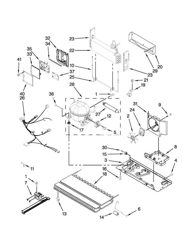 Unit Parts Diagram and Parts List for JFC2290VEP8  Jenn-Air Refrigerator