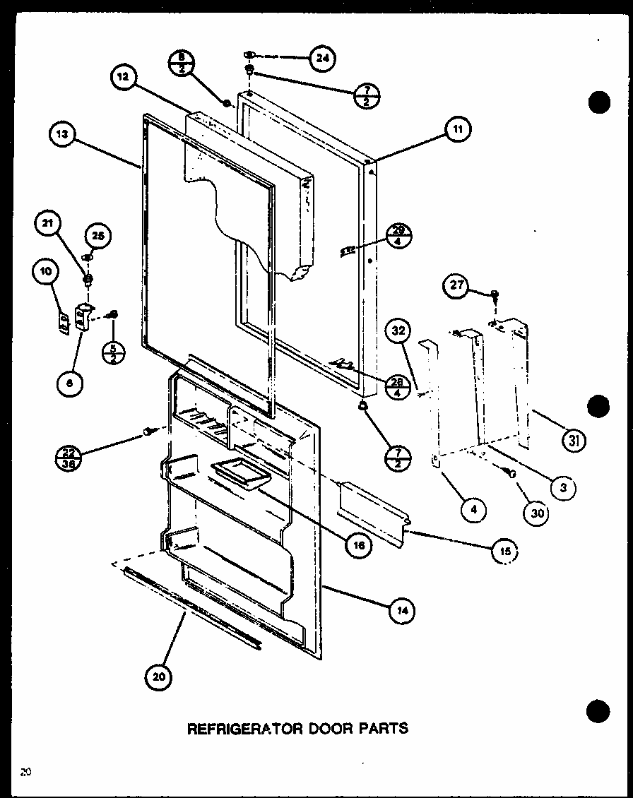 Refrigerator Door Parts (tm18m/p7859212w) (tm18m/p7859213w) Diagram and Parts List for TM18M-P7859213W  Amana Refrigerator