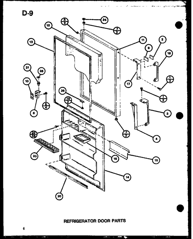 Refrigerator Door Parts Diagram and Parts List for TC18G-P76512-5W  Amana Refrigerator