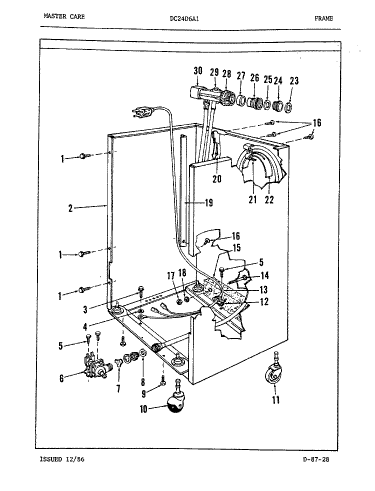 FRAME Diagram and Parts List for DC24D6A1  Maytag Dishwasher