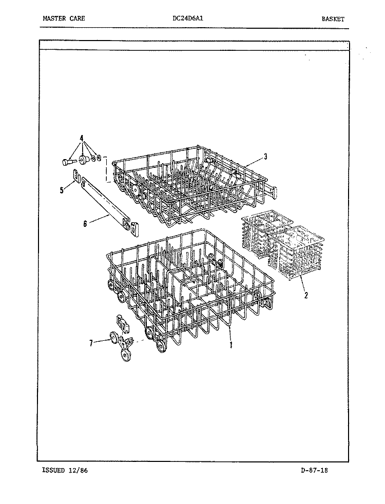 BASKET Diagram and Parts List for DC24D6A1  Maytag Dishwasher