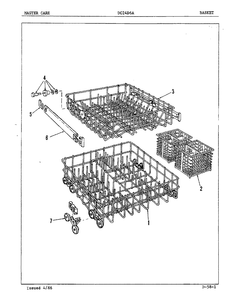 FRAME Diagram and Parts List for DC24D6A  Maytag Dishwasher