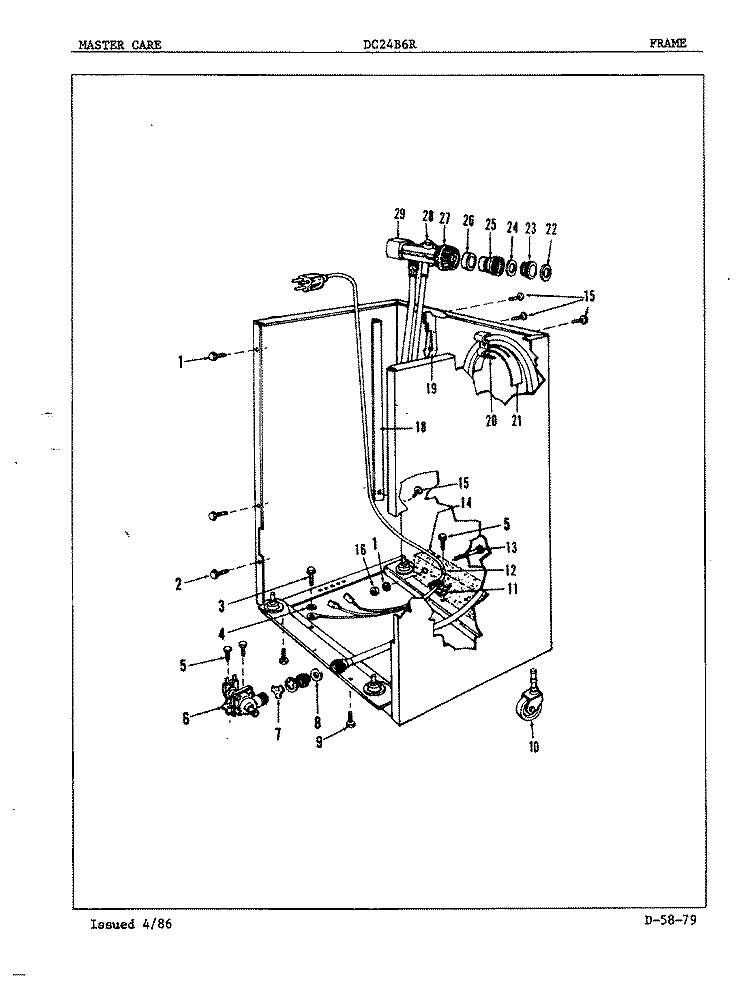 FRAME Diagram and Parts List for DC24B6R  Maytag Dishwasher