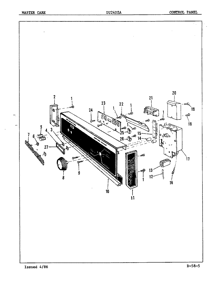 DETERGENT CUP Diagram and Parts List for DU18D4A  Maytag Dishwasher