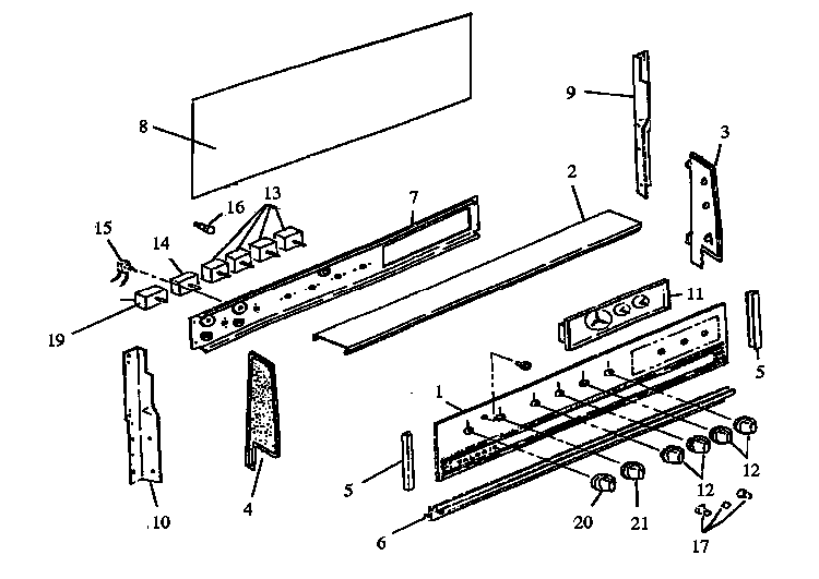 Control Panel Parts Diagram and Parts List for ESF31002W-P1130988NW  Caloric Range