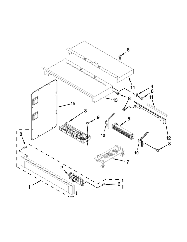 Control Panel Parts Diagram and Parts List for MMW7730DS02  Maytag Microwave