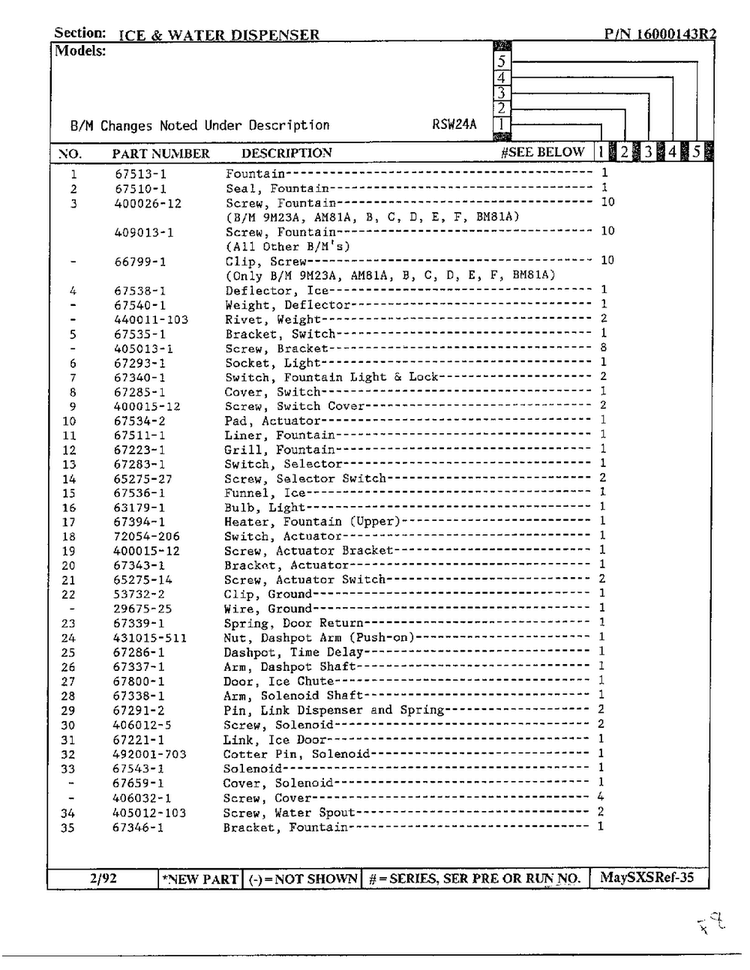 Ice And Water Dispenser Page 2 Diagram and Parts List for 24712  Maytag Refrigerator