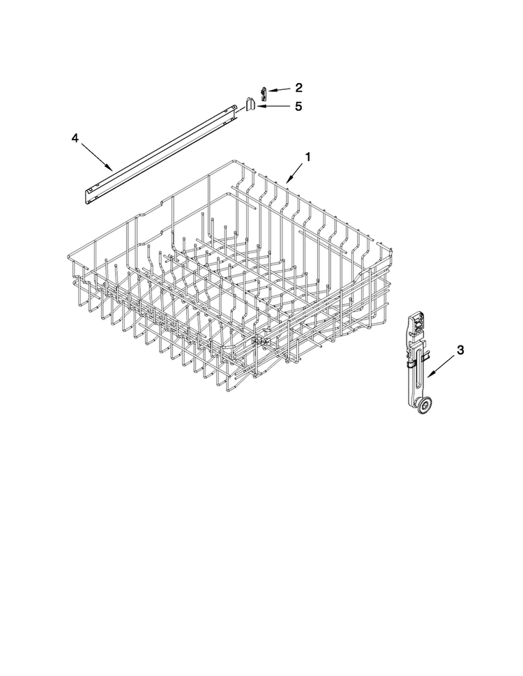 Upper Rack And Track Parts Diagram and Parts List for MDBTT53AWB4  Maytag Dishwasher