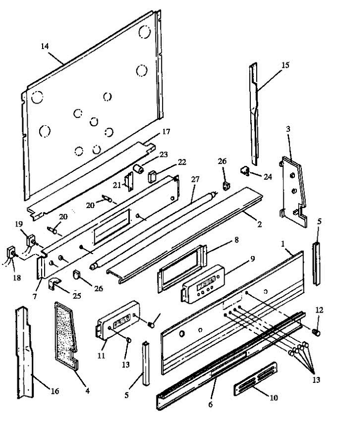 01 - Backguard Diagram and Parts List for RST359 ALL/RST359/ALL Maytag Range