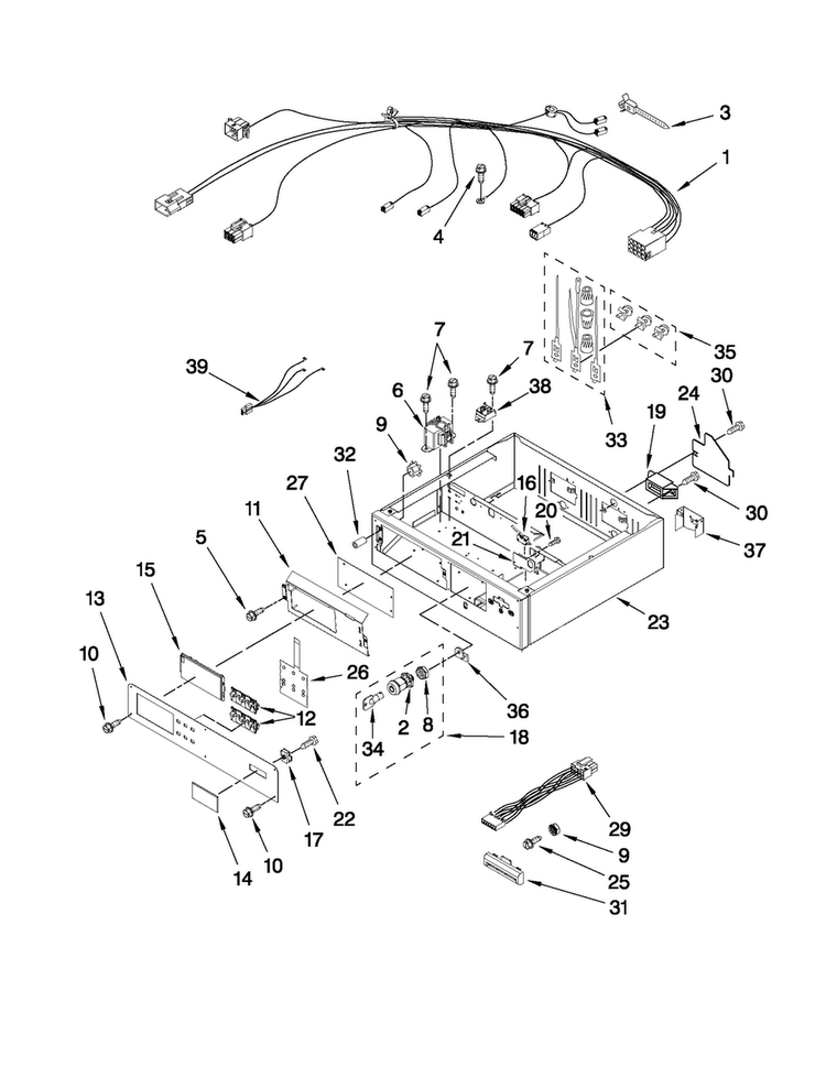 Control Panel And Separator Parts Diagram and Parts List for MLE24PRAZW1  Maytag Dryer