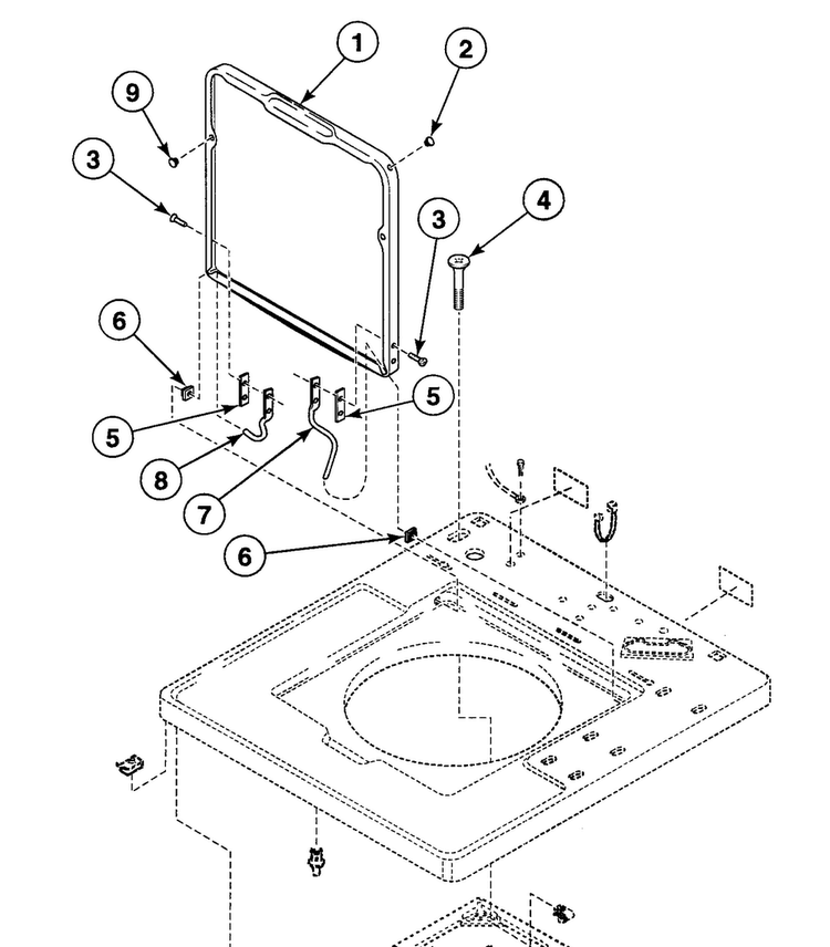Lid Assy Diagram and Parts List for SWT820QN  Speed Queen Washer