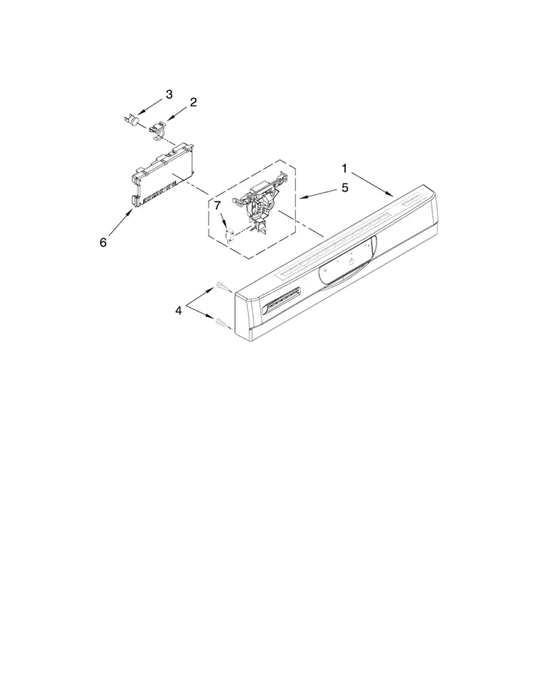 Control Panel Parts Diagram and Parts List for JDB3200AWW1  Jenn-Air Dishwasher