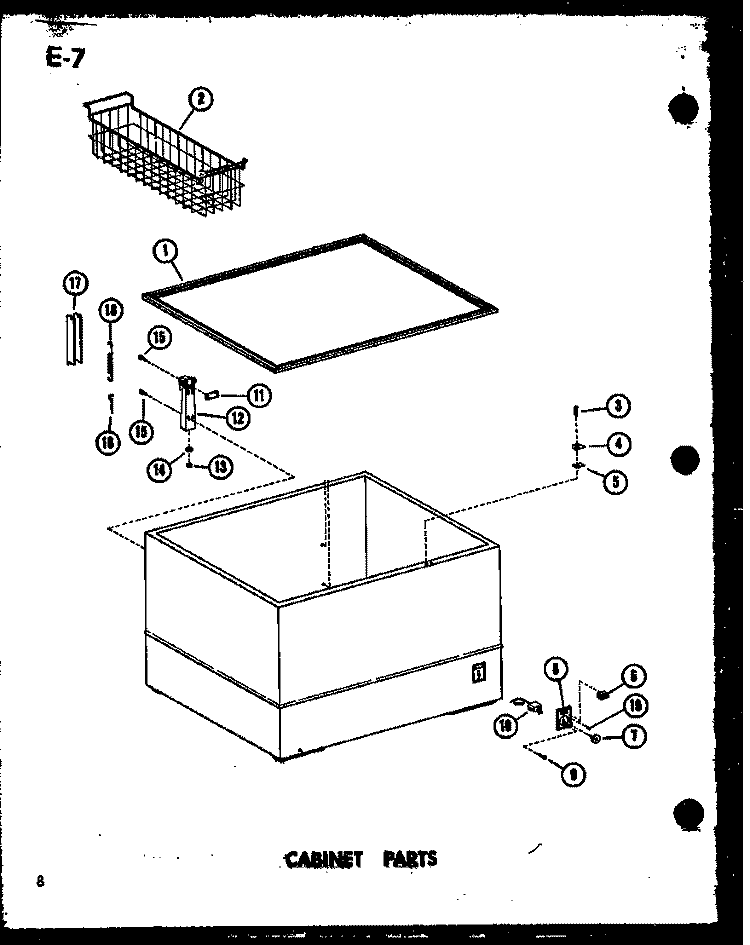 CABINET PARTS Diagram and Parts List for C10B-C P6033088W C Amana Freezer
