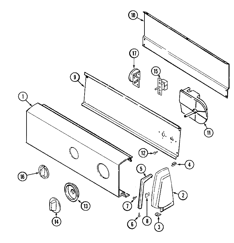 CONTROL PANEL Diagram and Parts List for CW22B6V  Crosley Washer