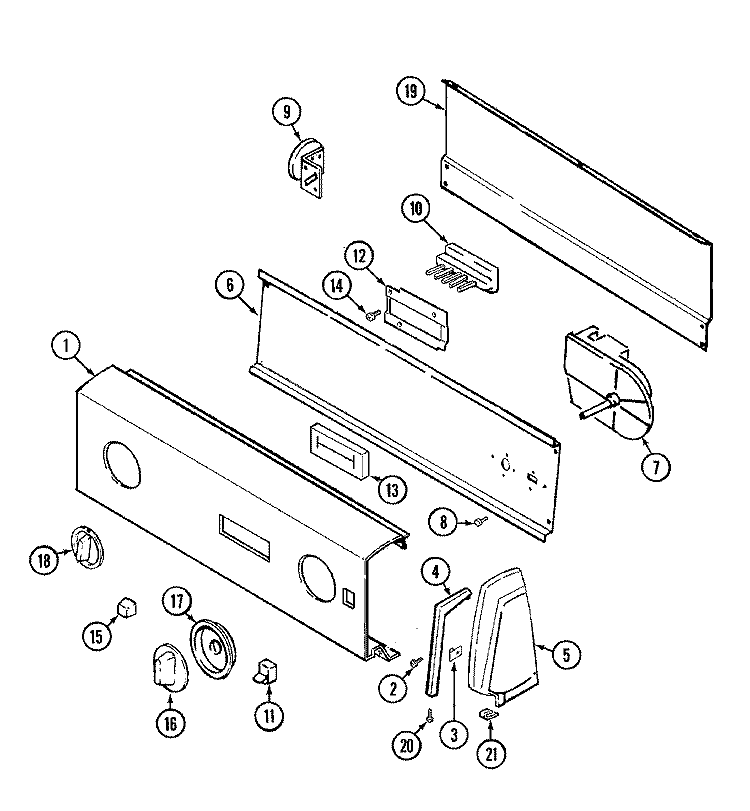 CONTROL PANEL (LATA500AAE) Diagram and Parts List for LATA500AAE  Admiral Washer