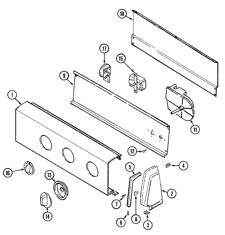CONTROL PANEL Diagram and Parts List for AW20N2V  Admiral Washer