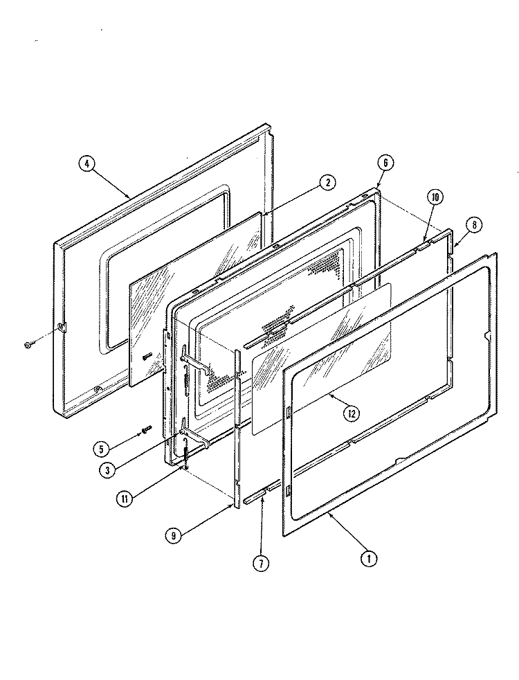 DOOR Diagram and Parts List for MA5C-6  Admiral Microwave