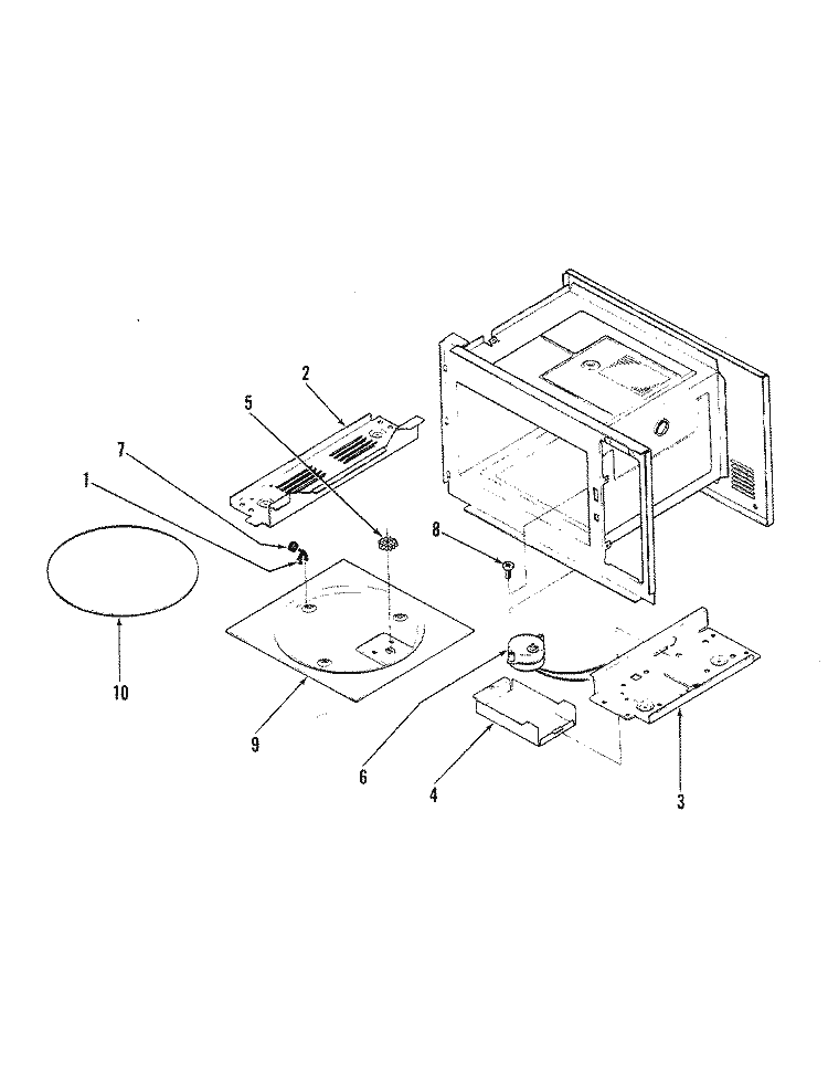 TURNTABLE Diagram and Parts List for MA15C-10P  Admiral Microwave