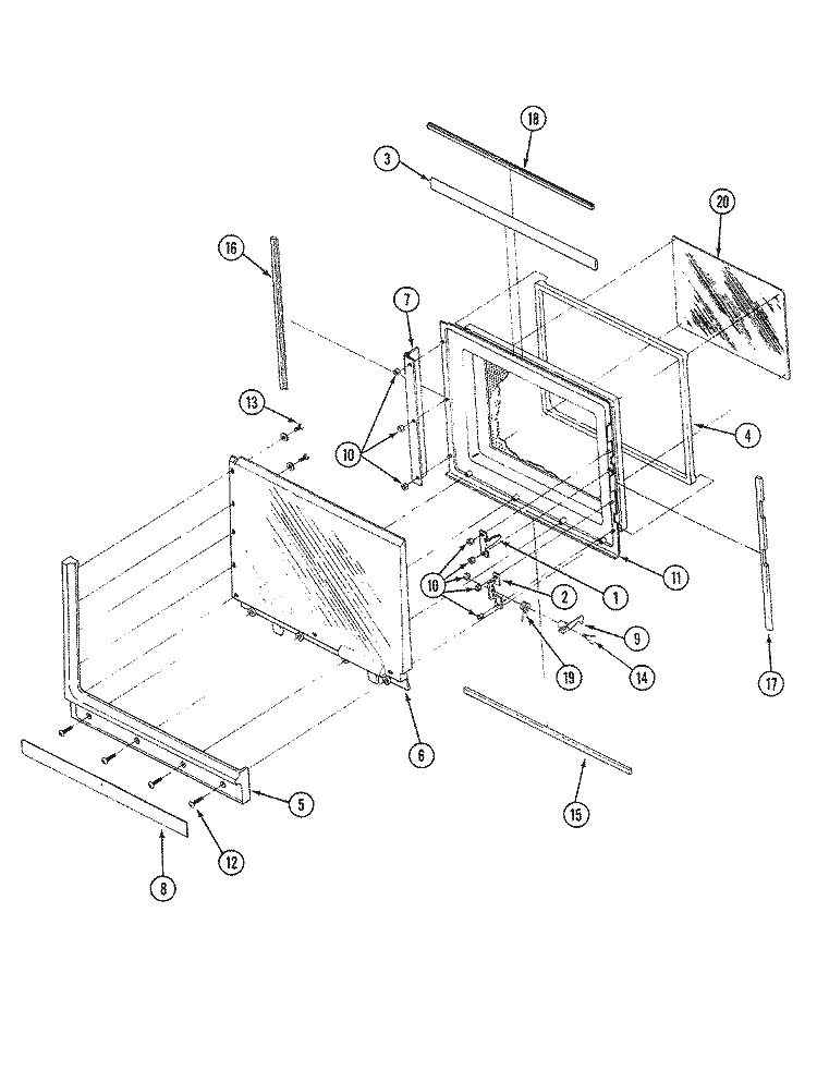DOOR Diagram and Parts List for MA41D-10P  Admiral Microwave