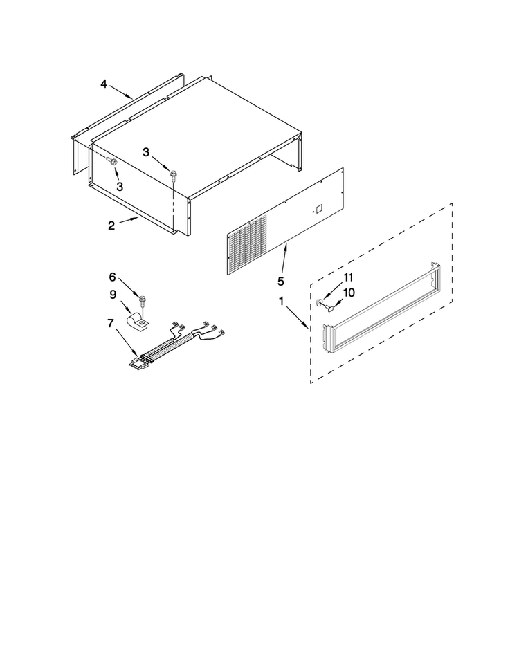 Top Grille And Unit Cover Parts Diagram and Parts List for JS48CXDBDB01  Jenn-Air Refrigerator