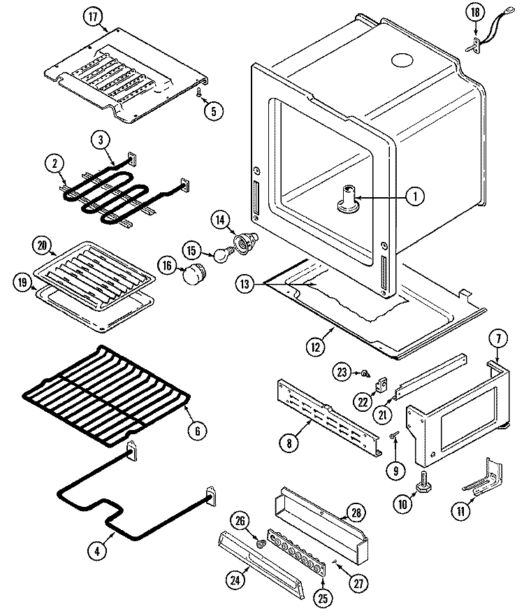 OVEN / BASE Diagram and Parts List for L3872XRA  Norge Range