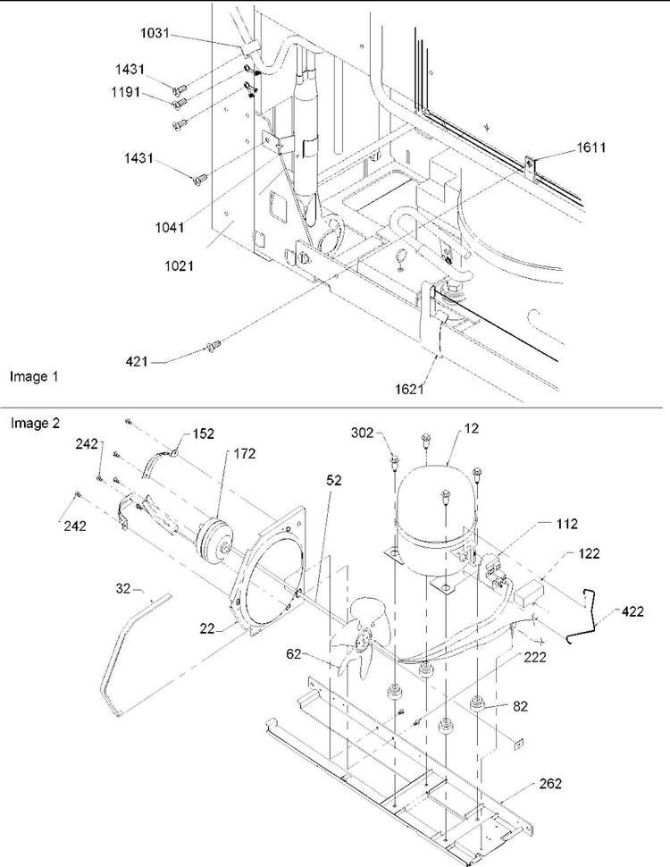 Machine Compartment Diagram and Parts List for BB20V1PS-P1321315WS  Amana Refrigerator