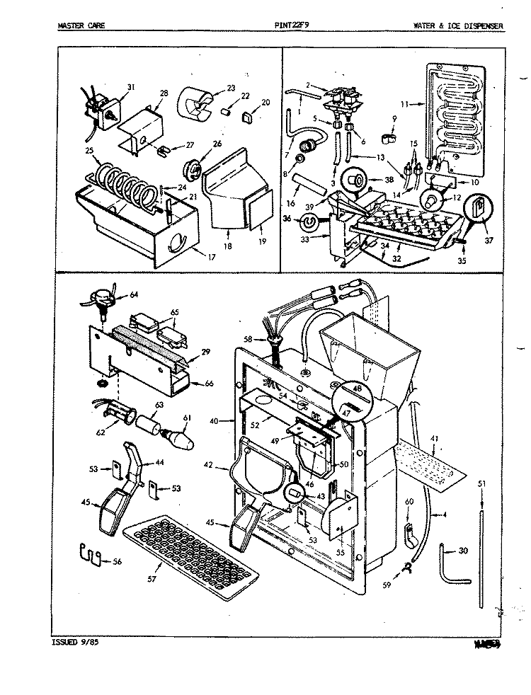 WATER & ICE DISPENSER Diagram and Parts List for PINT22F9H 5B71A Admiral Refrigerator