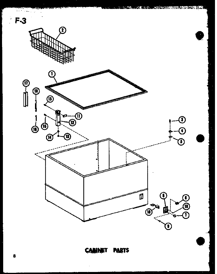 CABINET PARTS Diagram and Parts List for CD-10B P6033092W Amana Freezer