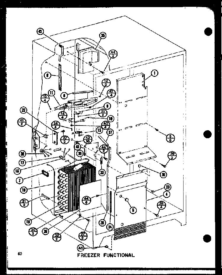 Freezer Functional Diagram and Parts List for IMP2800A-P77314-1W  Amana Refrigerator
